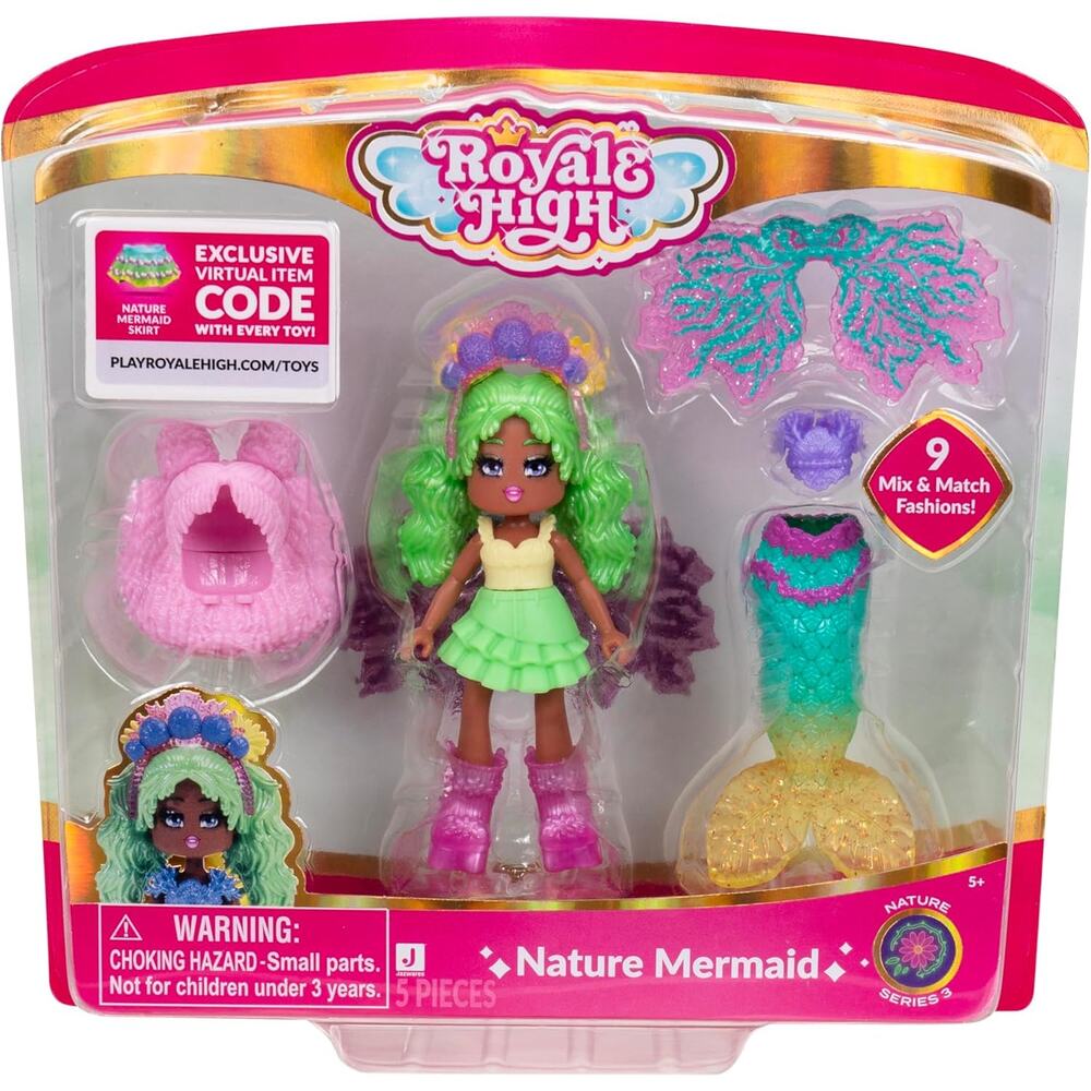 Royale High 3” Nature  Mermaid Fashion Doll Virtual Item Code NWT